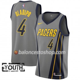 Camiseta Niños NBA Indiana Pacers Victor Oladipo 4 2018-19 Nike City Edition Gris Swingman